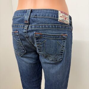 True Religion Low Rise Skinny Jeans Distressed Medium Wash Womans Size 31